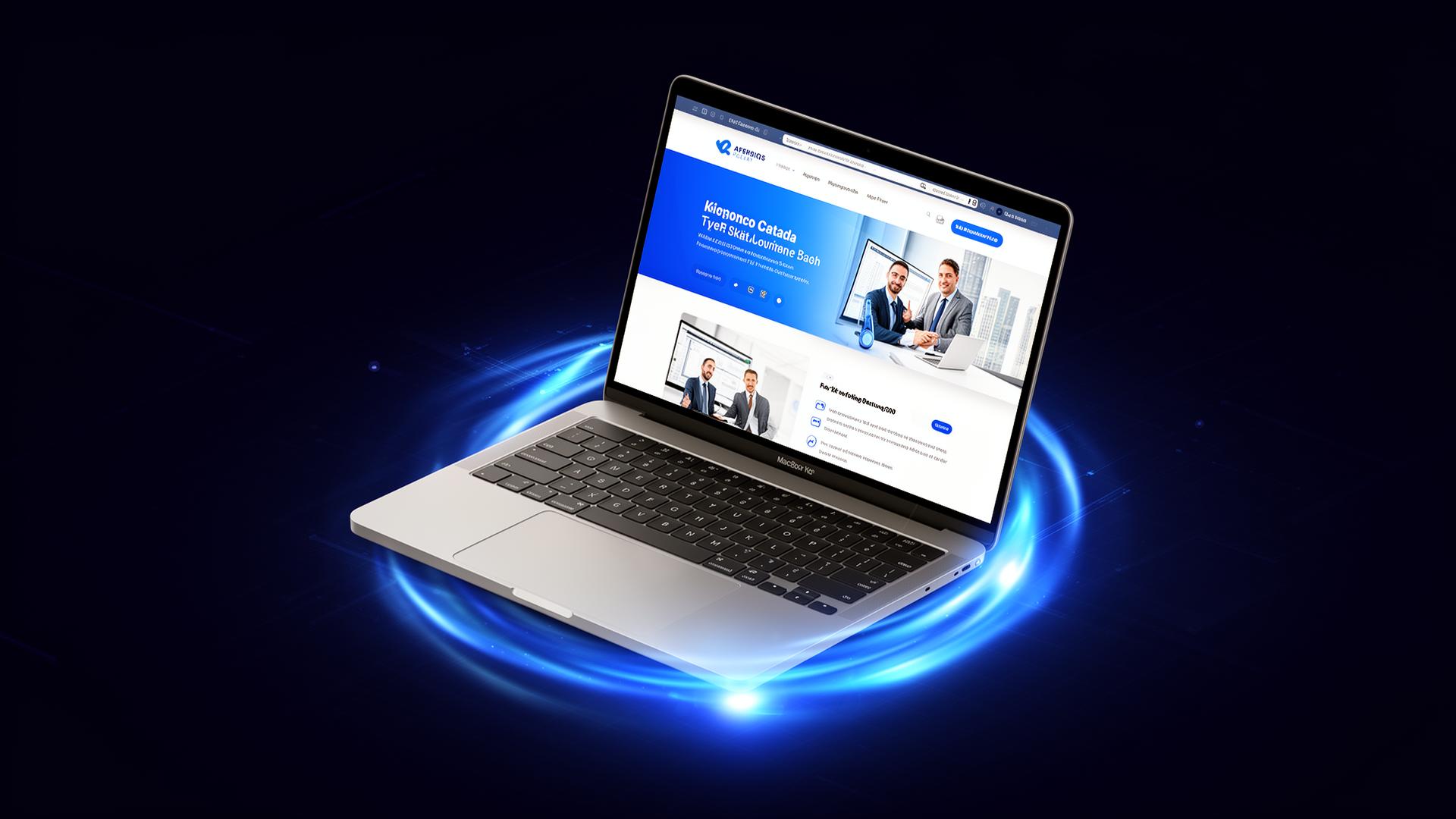 Premium business website on laptop